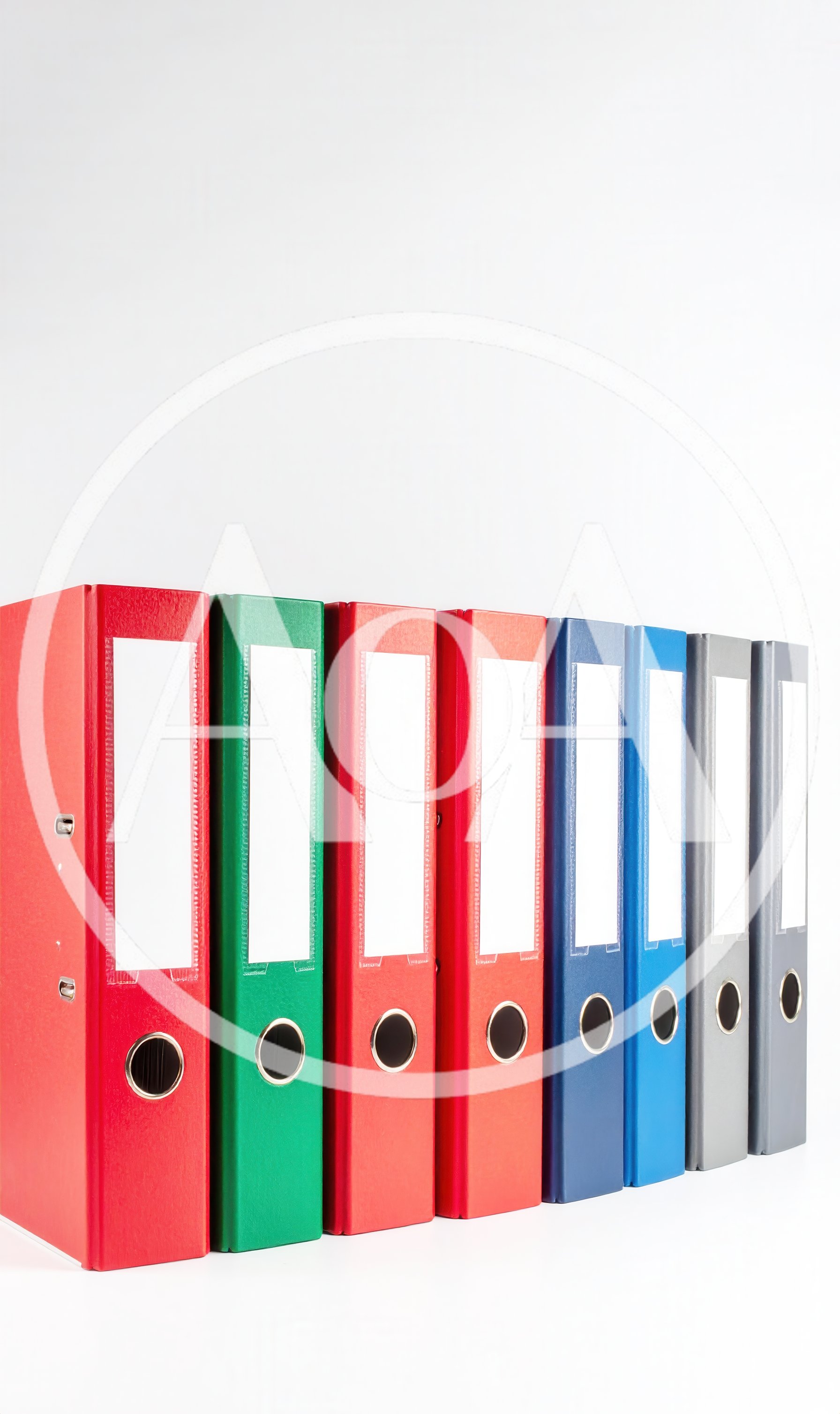 Row Of Colorful Office Ring Binders