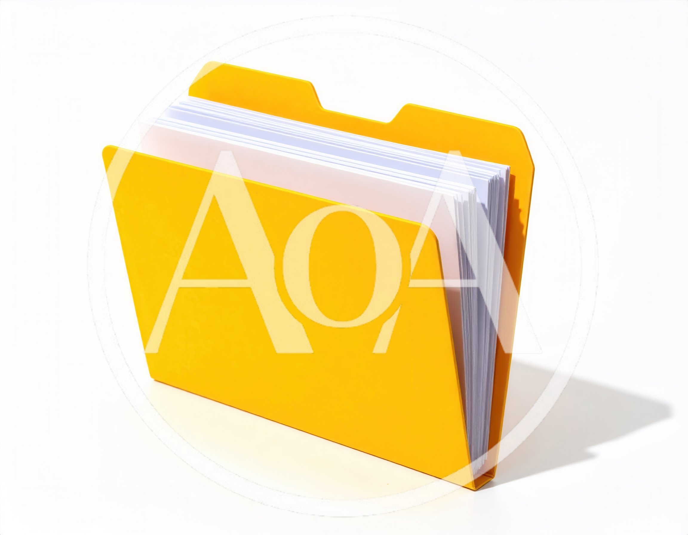 Yellow File Folder With White Paper Sheets