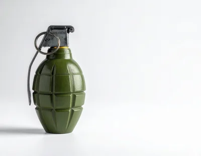 Green Pineapple Hand Grenade Isolated On White Background