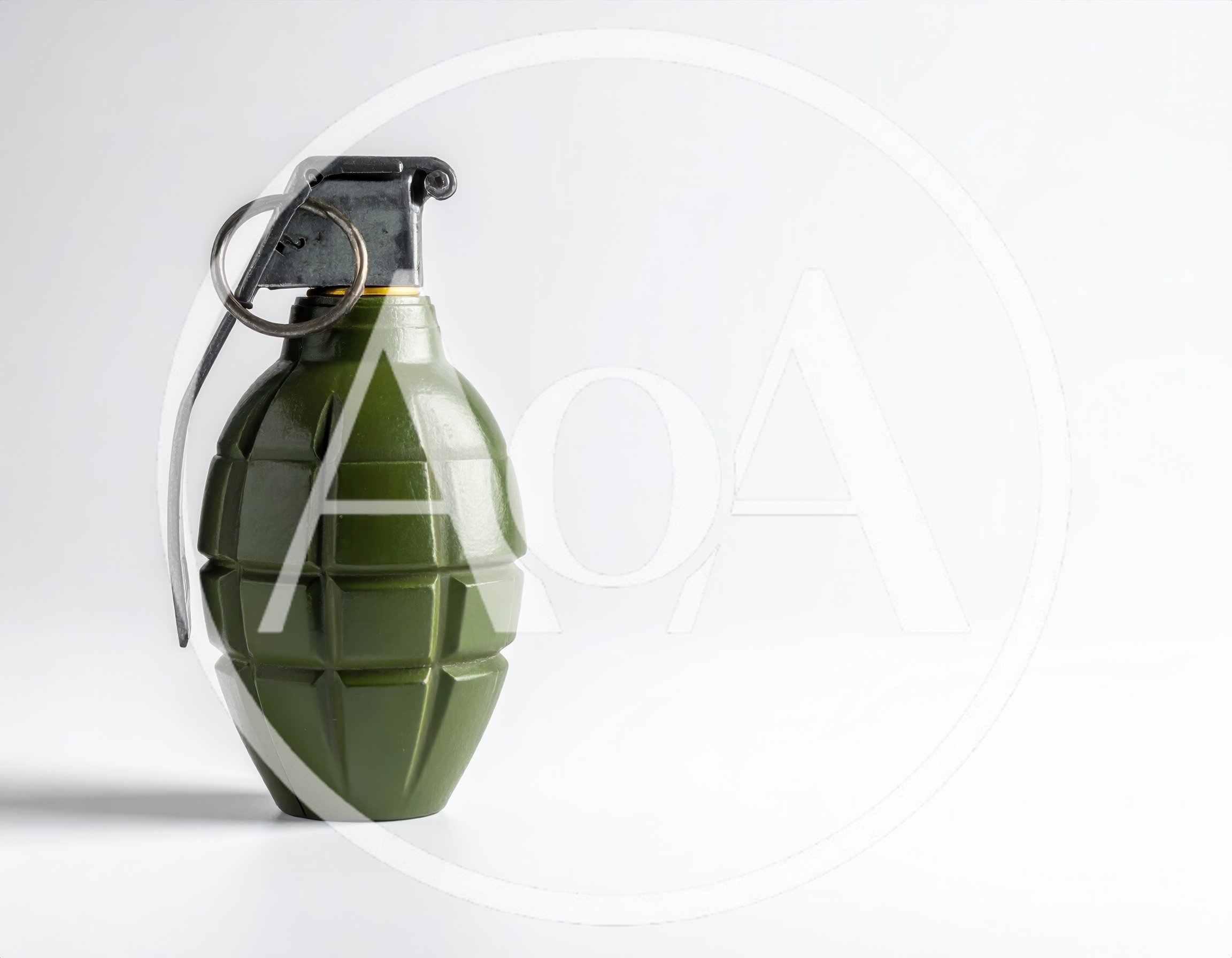 Green Pineapple Hand Grenade Isolated On White Background