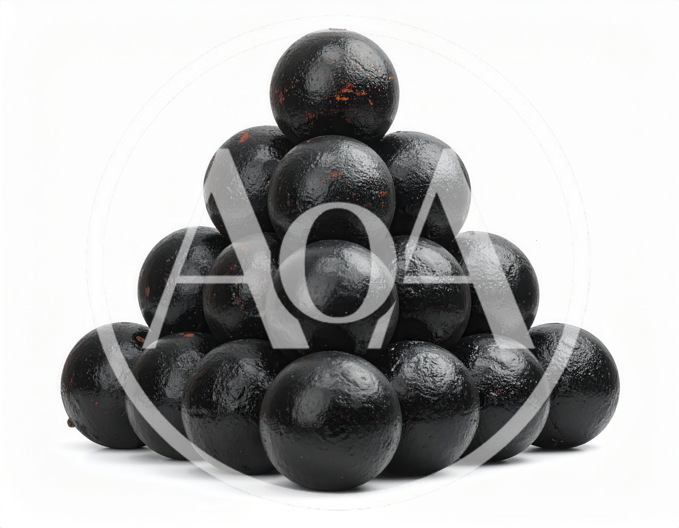 Pyramid Stack Of Black Cannonballs