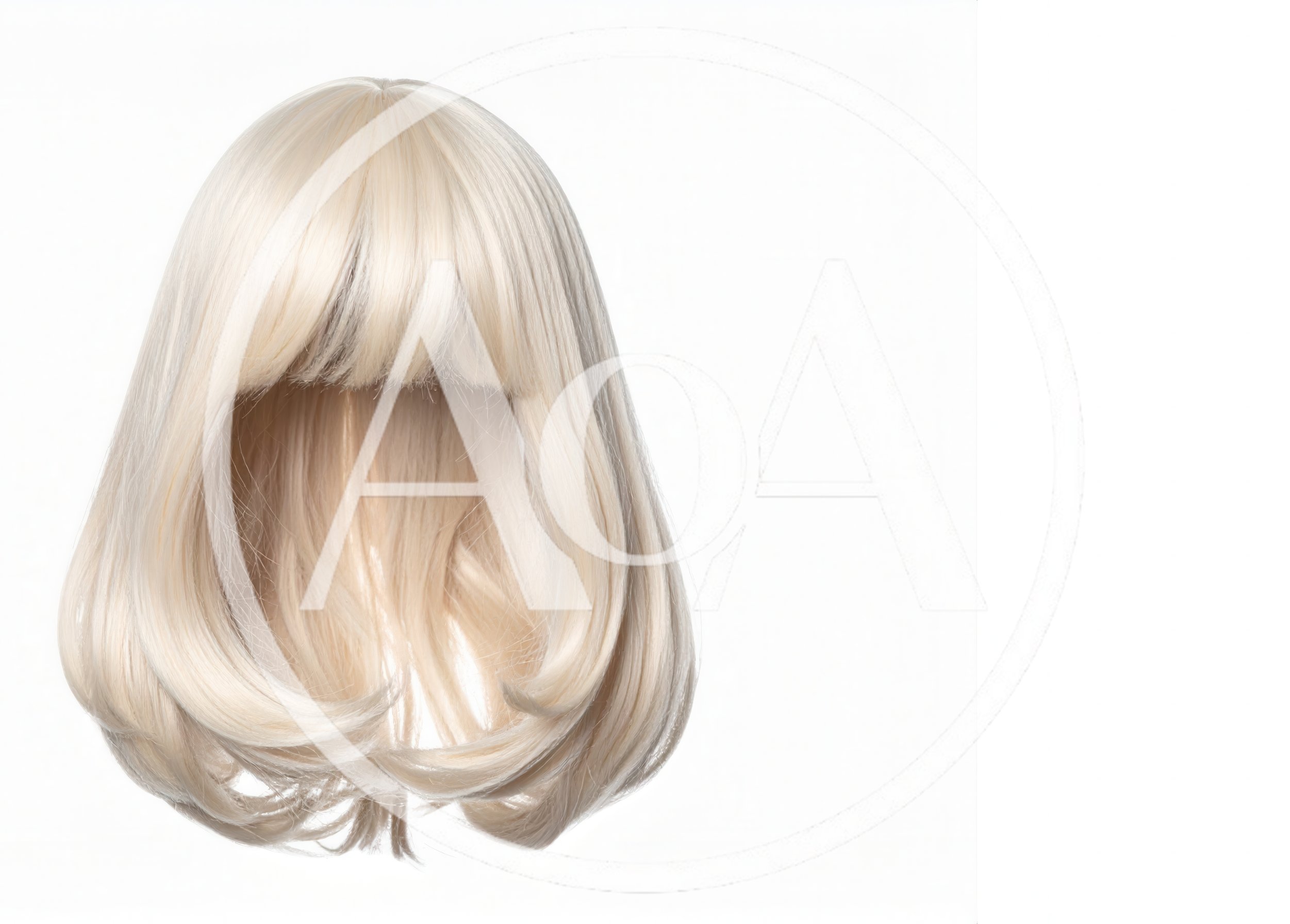 Blonde Bob Wig With Bangs On White Background
