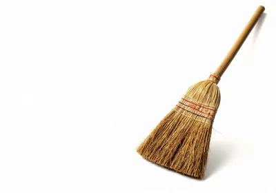 Traditional Straw Broom With Wooden Handle