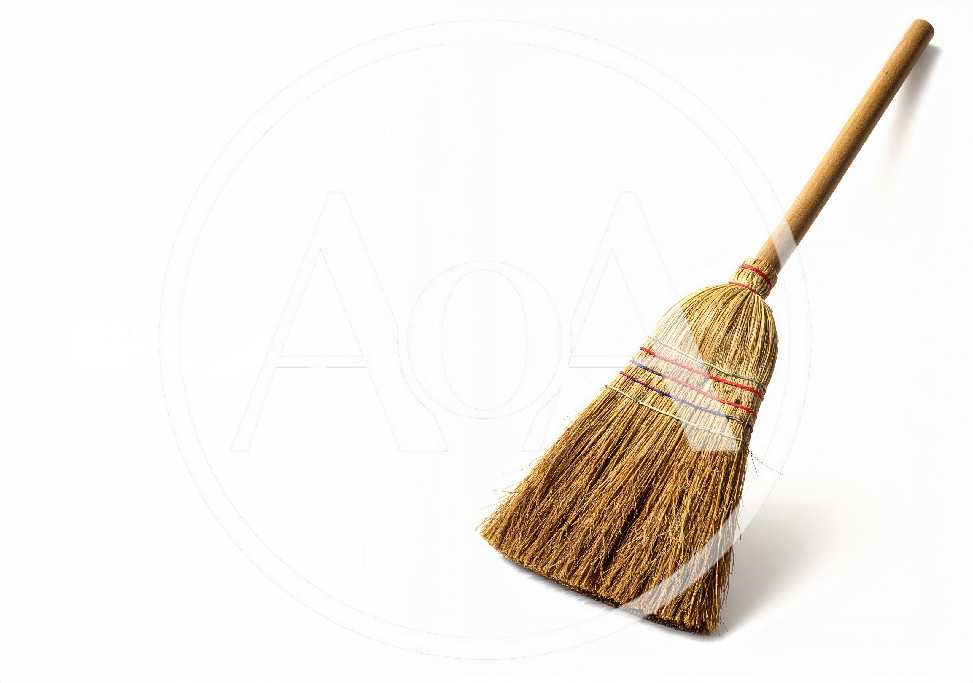 Traditional Straw Broom With Wooden Handle