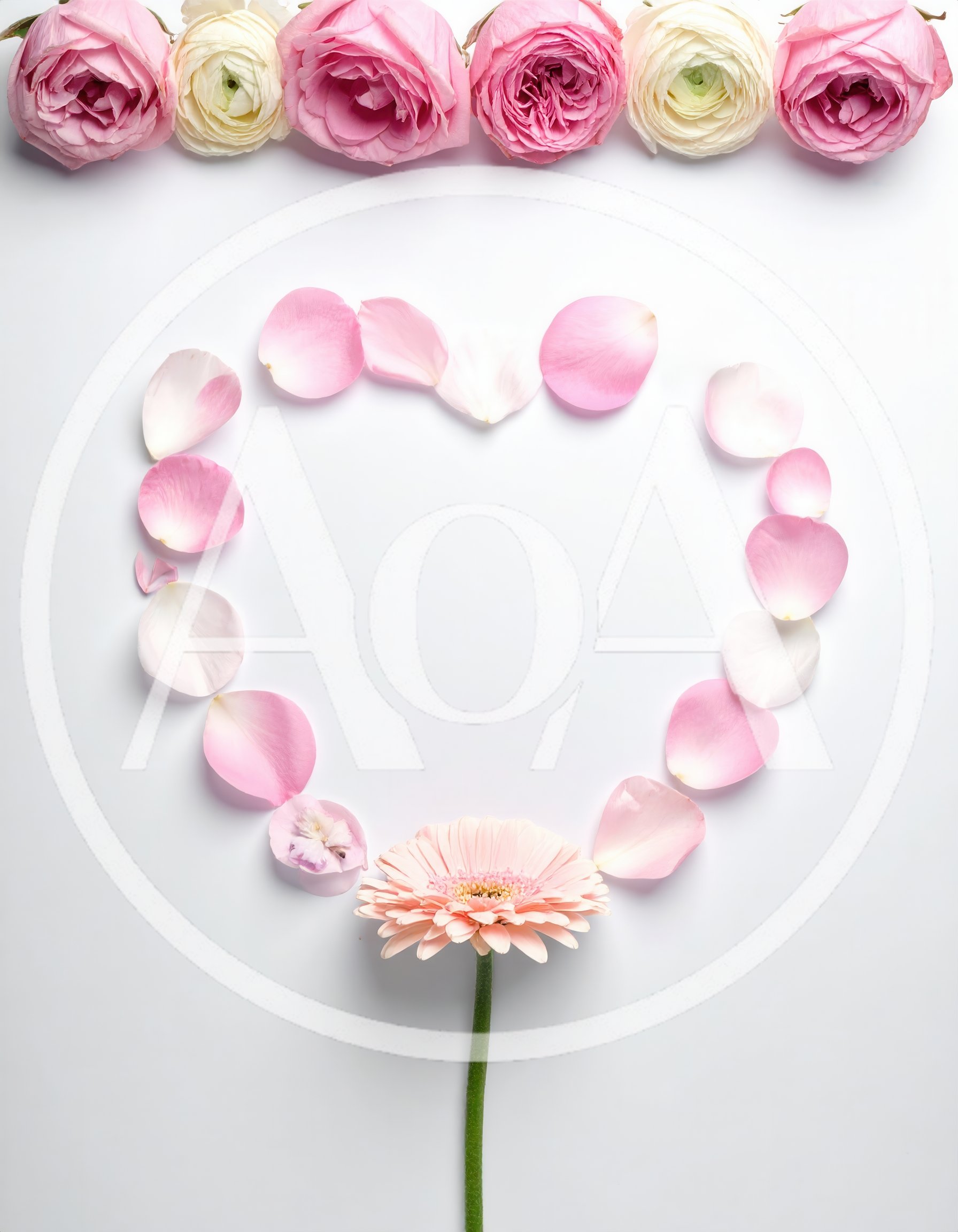 Heart Shape Made Of Pink Flower Petals