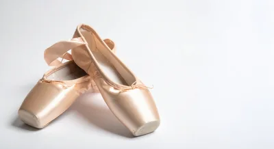 Pair Of Pink Satin Ballet Pointe Shoes