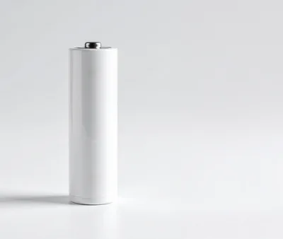 Blank White AA Battery Isolated on White Background