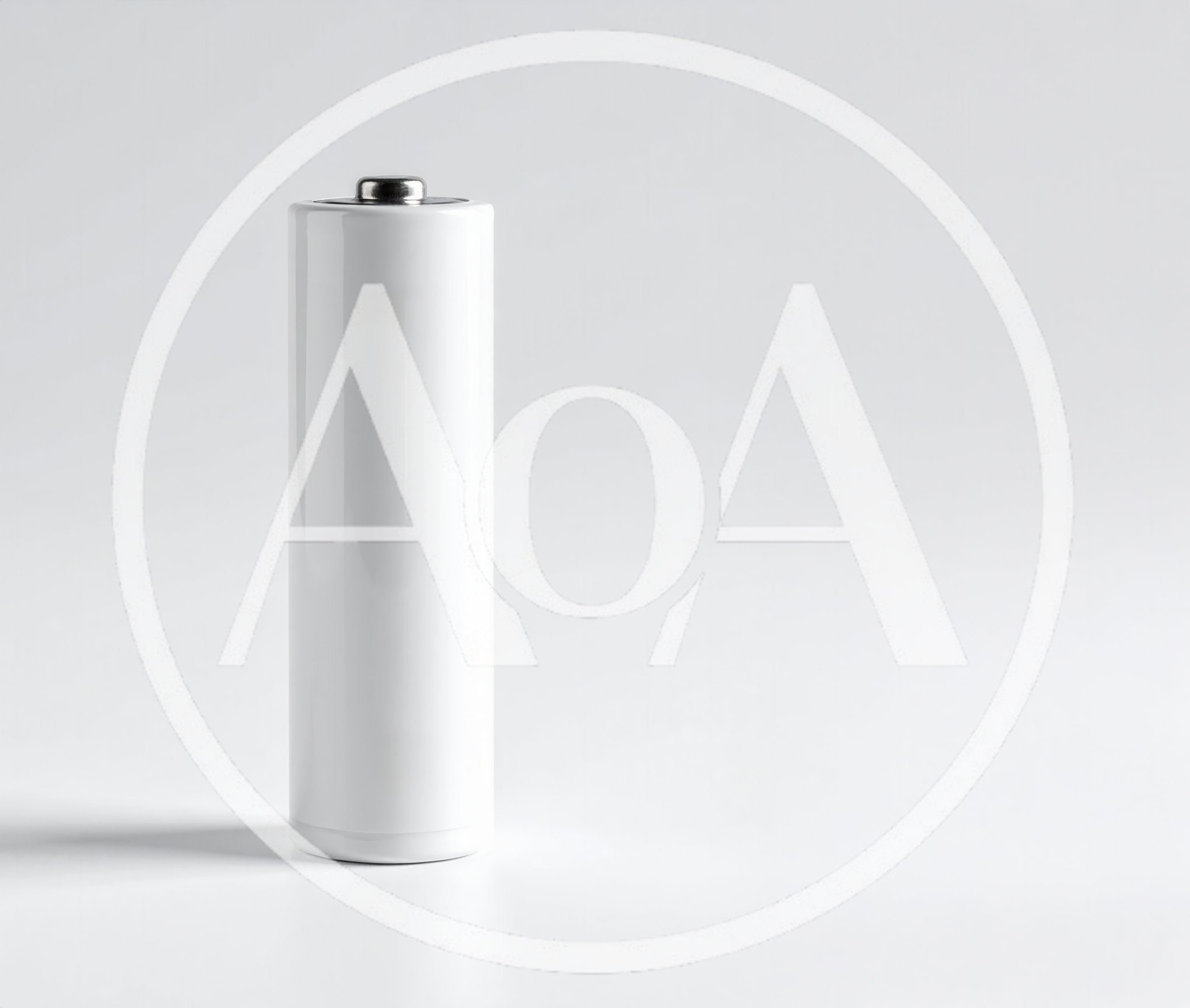 Blank White AA Battery Isolated on White Background