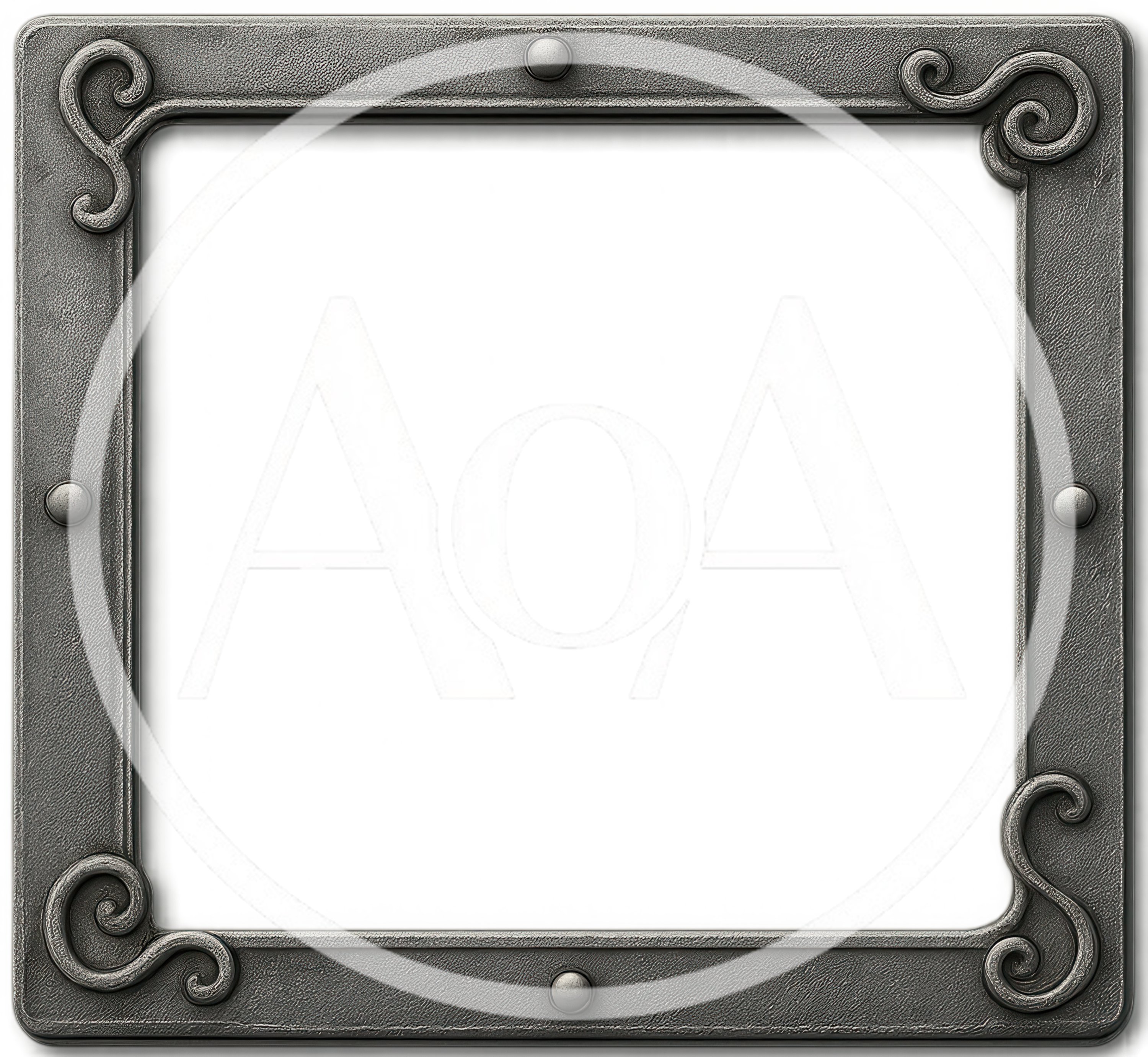 Ornate Metallic Square Frame With Decorative Scrollwork