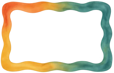 Wavy Watercolor Gradient Border Frame