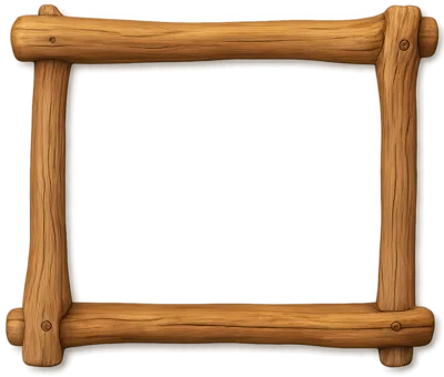 Rustic Wooden Frame With Natural Log Texture
