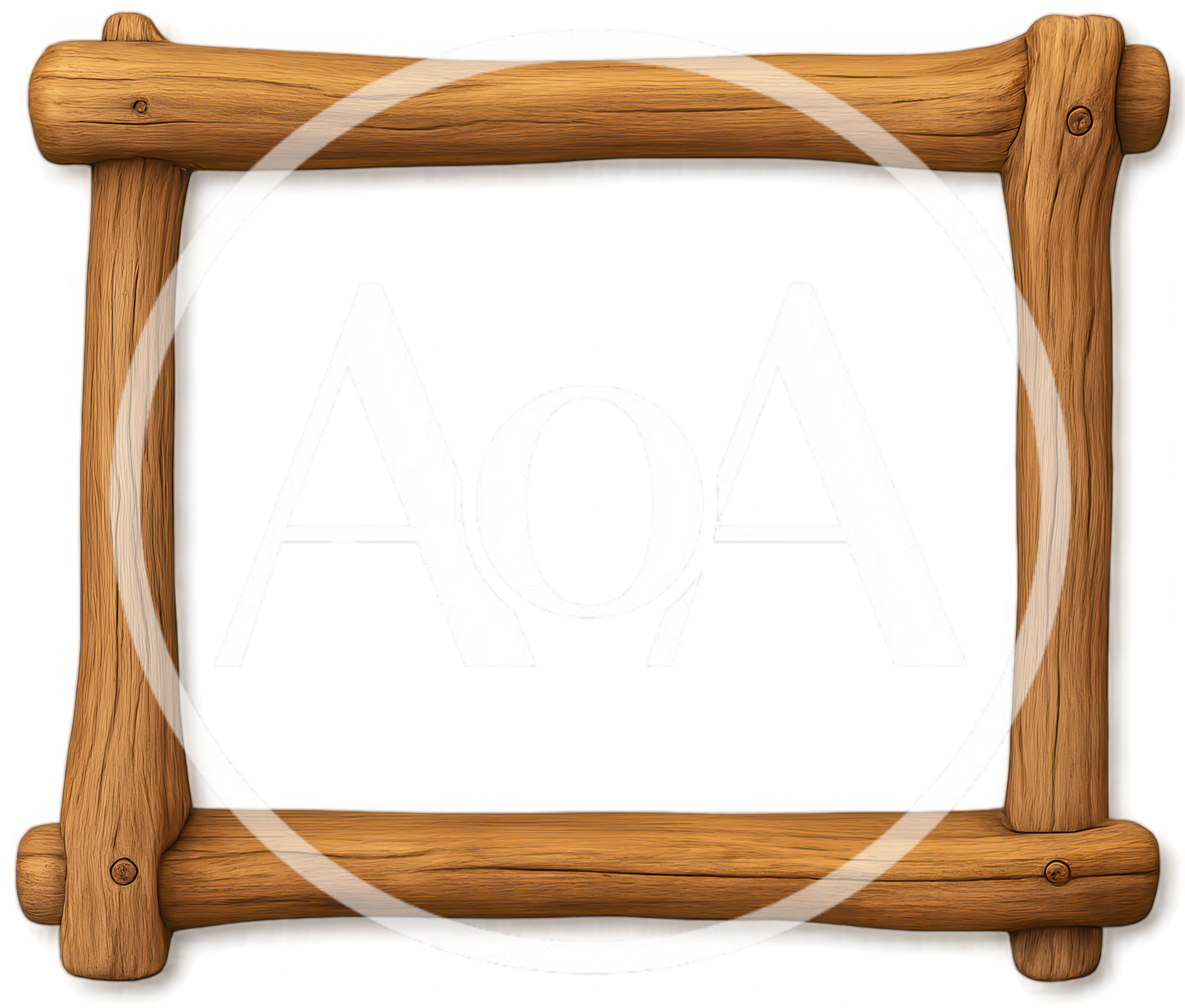 Rustic Wooden Frame With Natural Log Texture