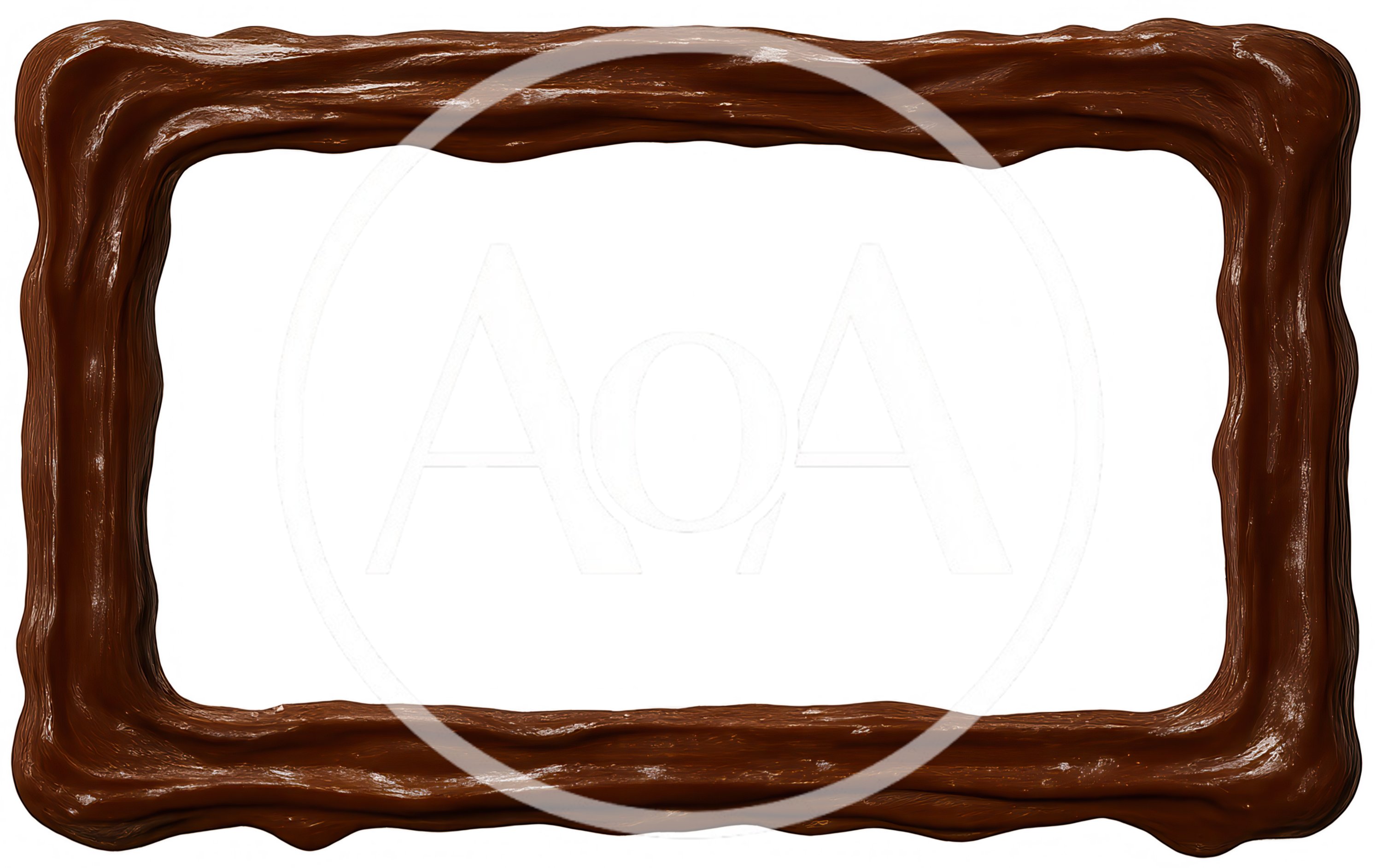Rectangular Chocolate Frame Isolated On White Background