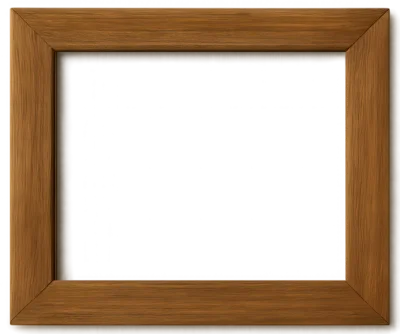 Empty Wooden Picture Frame On White Background