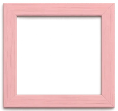 Pink Wooden Square Picture Frame Isolated On White