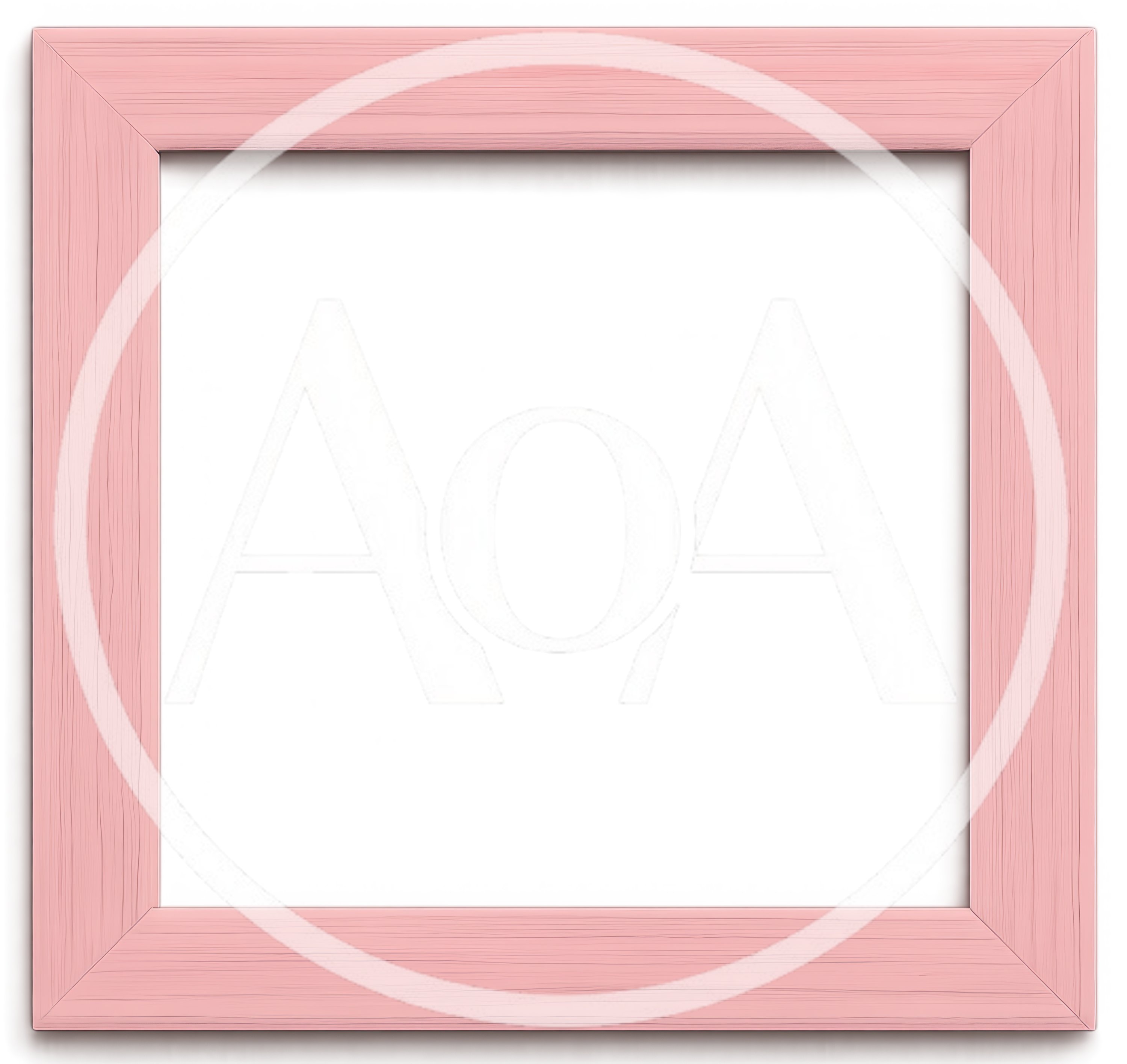Pink Wooden Square Picture Frame Isolated On White