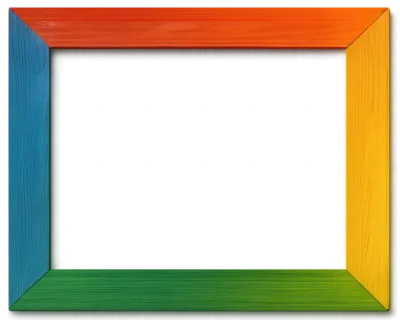 Colorful Wooden Picture Frame Isolated On White Background