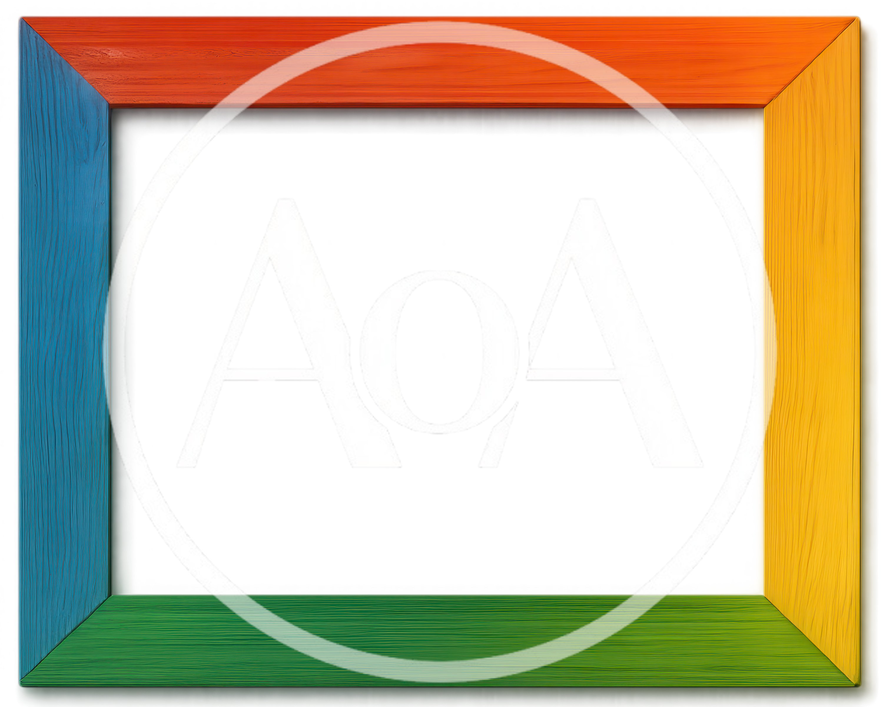Colorful Wooden Picture Frame Isolated On White Background