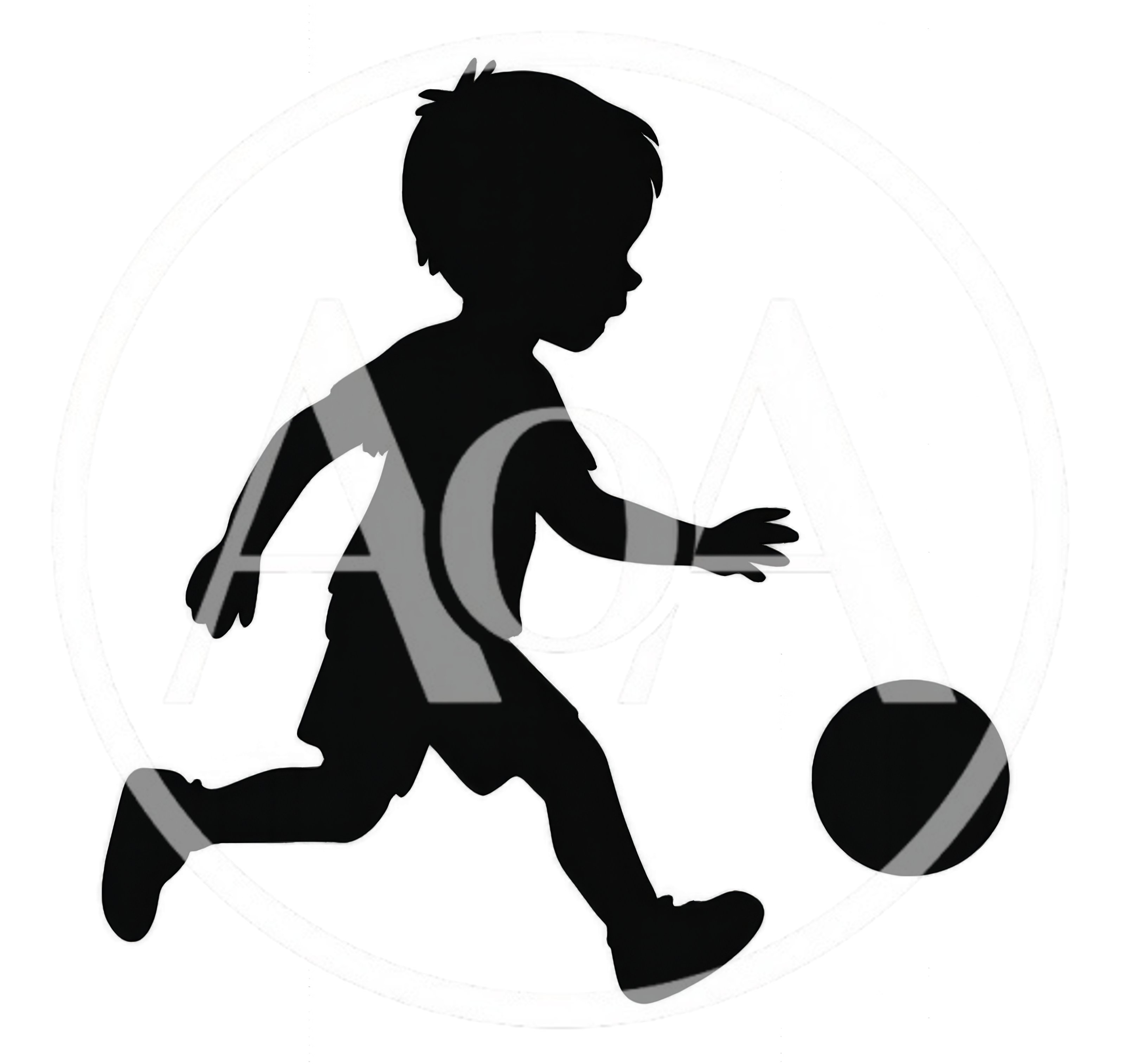 Silhouette Of A Young Boy Playing Soccer