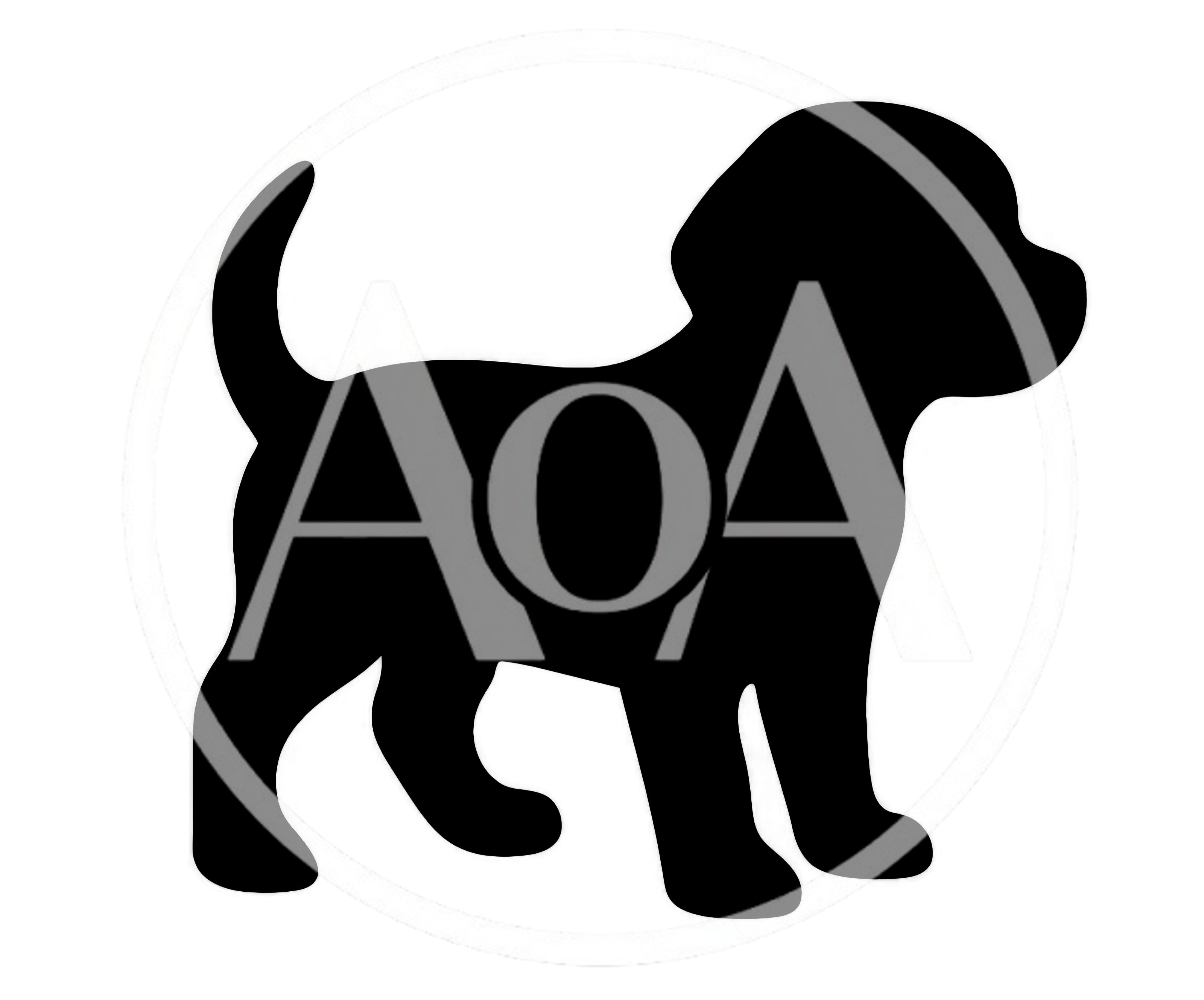 Black Silhouette Of A Cute Puppy Standing