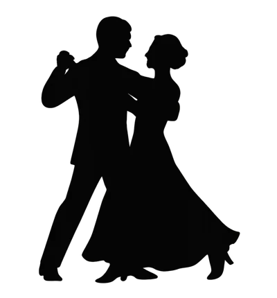 Silhouette Of A Couple Dancing Ballroom