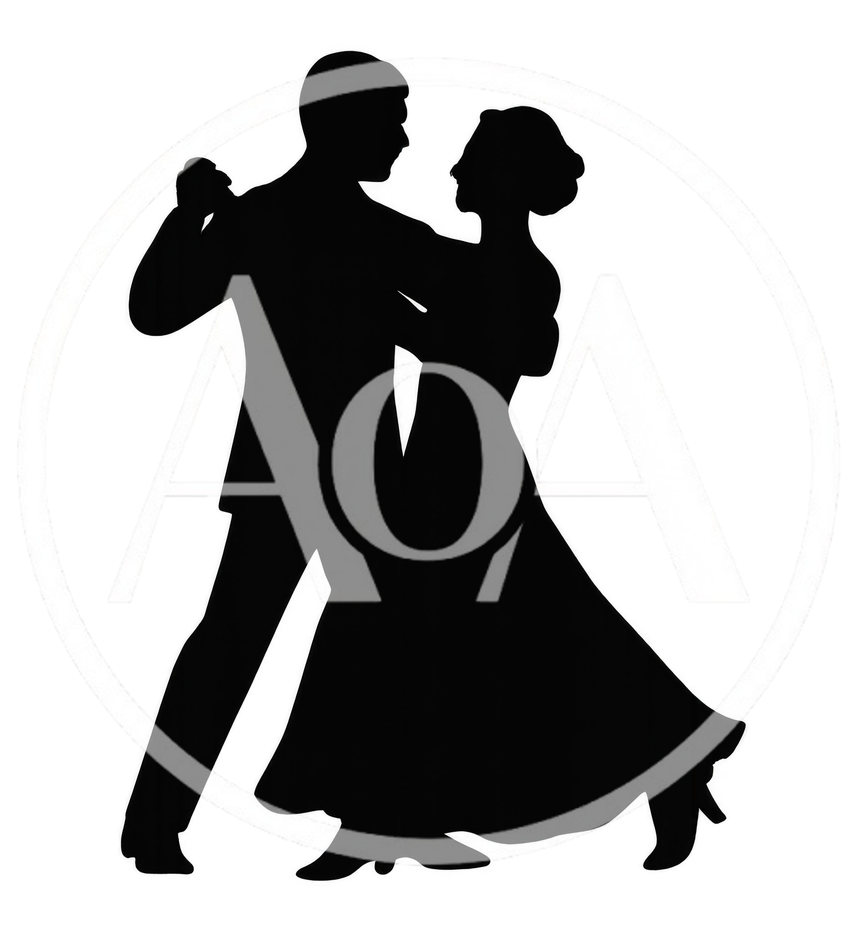Silhouette Of A Couple Dancing Ballroom