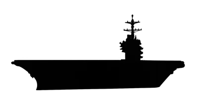Silhouette Of A Modern Aircraft Carrier Warship