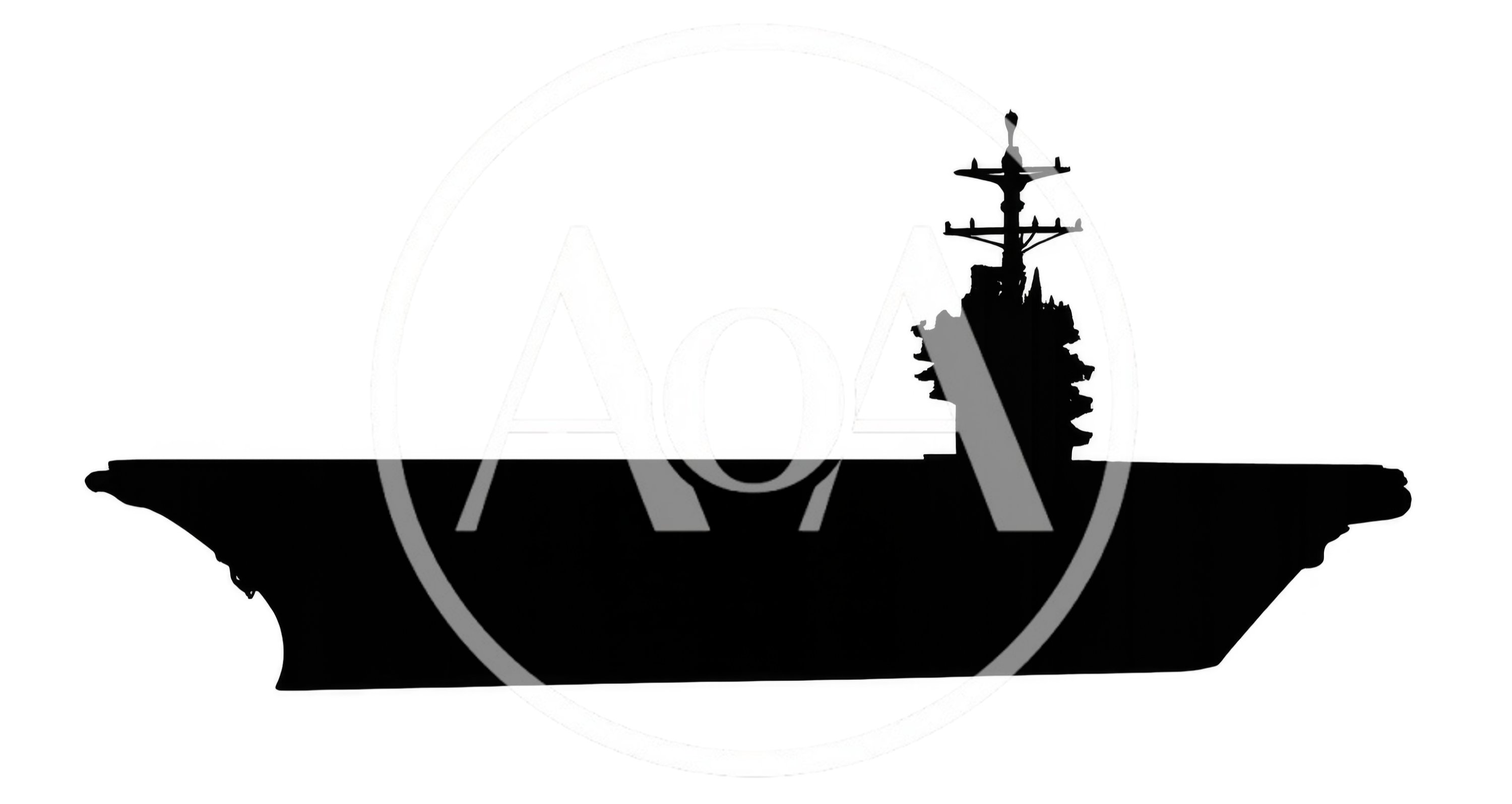 Silhouette Of A Modern Aircraft Carrier Warship