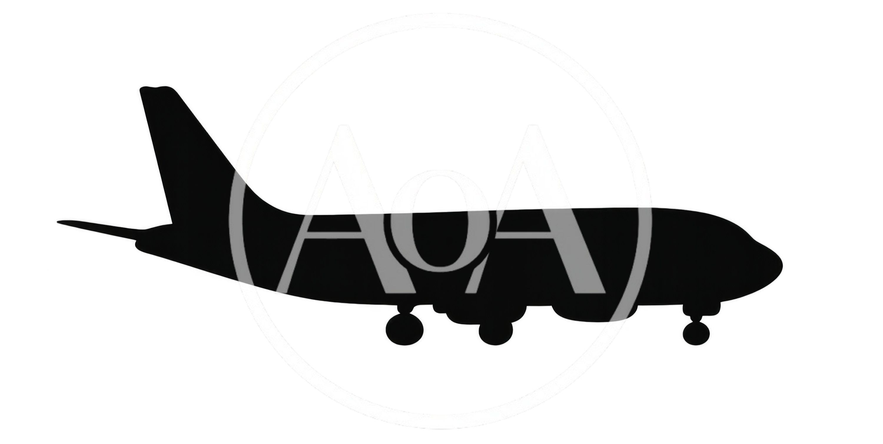 Black Silhouette Of A Commercial Airplane In Flight