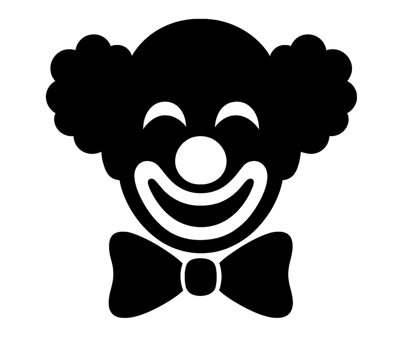 Black And White Clown Face Icon
