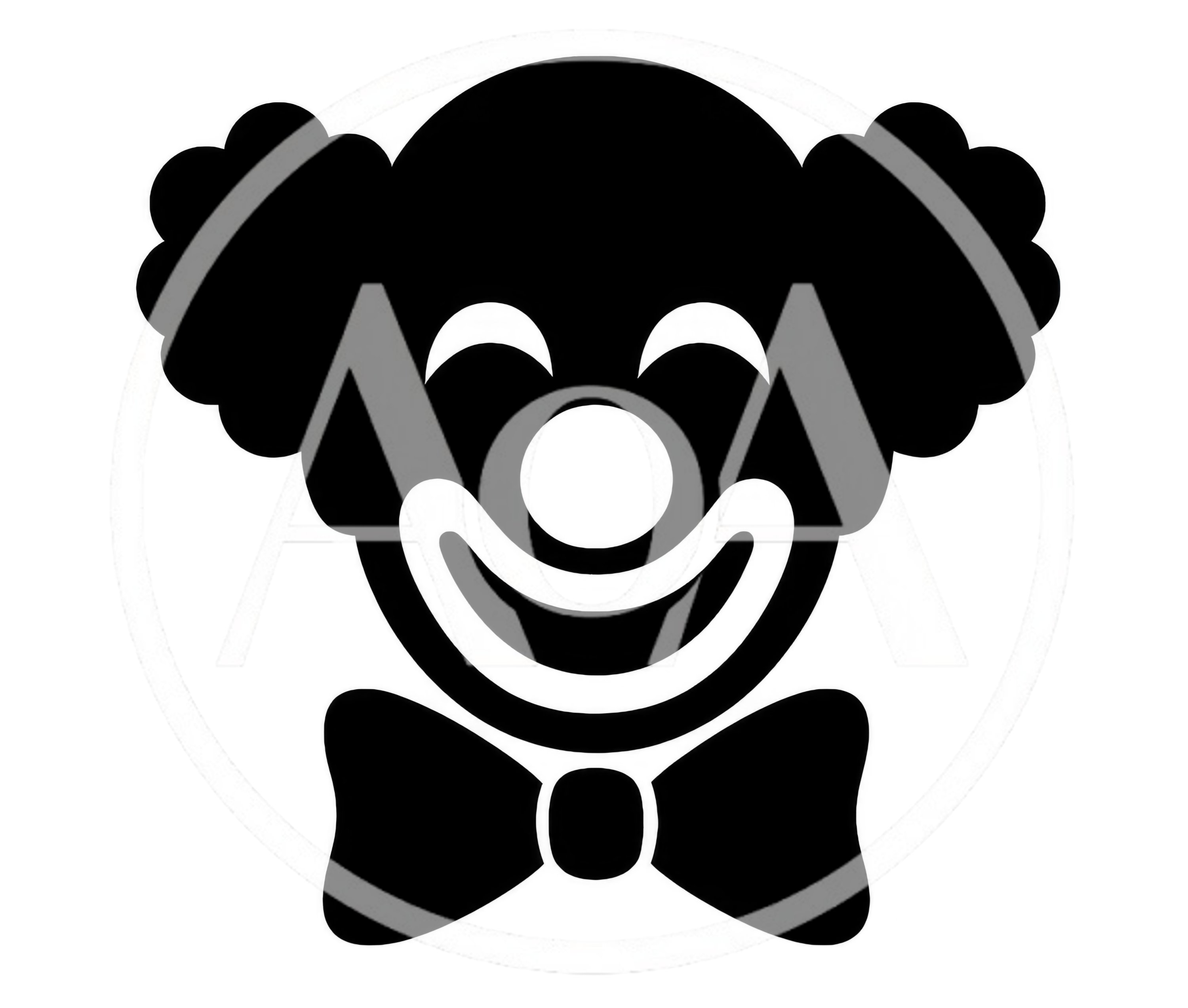 Black And White Clown Face Icon