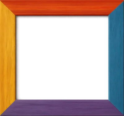 Colorful Wooden Square Frame With Empty Center