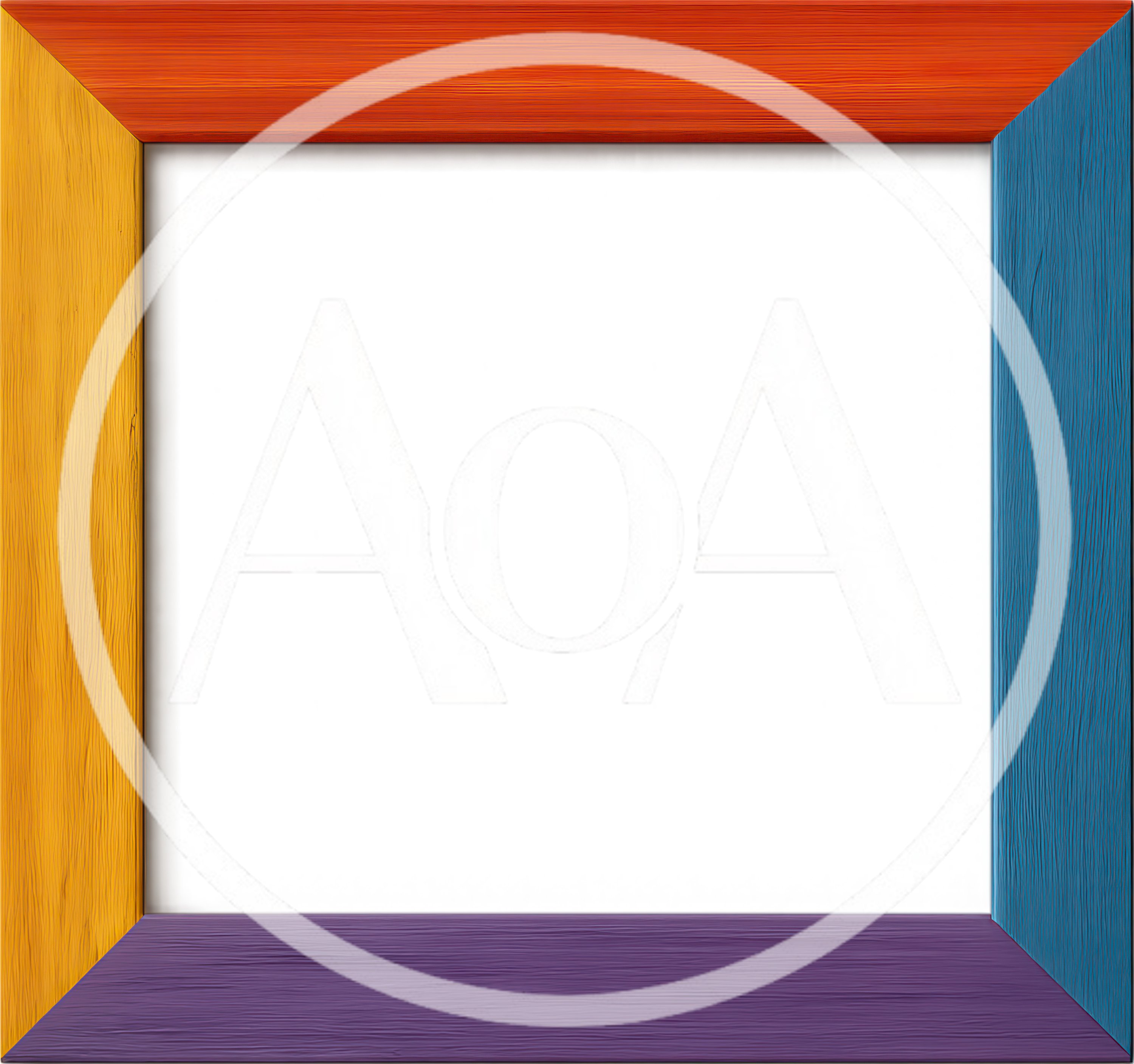 Colorful Wooden Square Frame With Empty Center