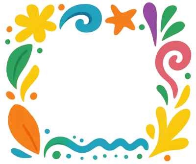 Colorful Abstract Floral Decorative Border Frame
