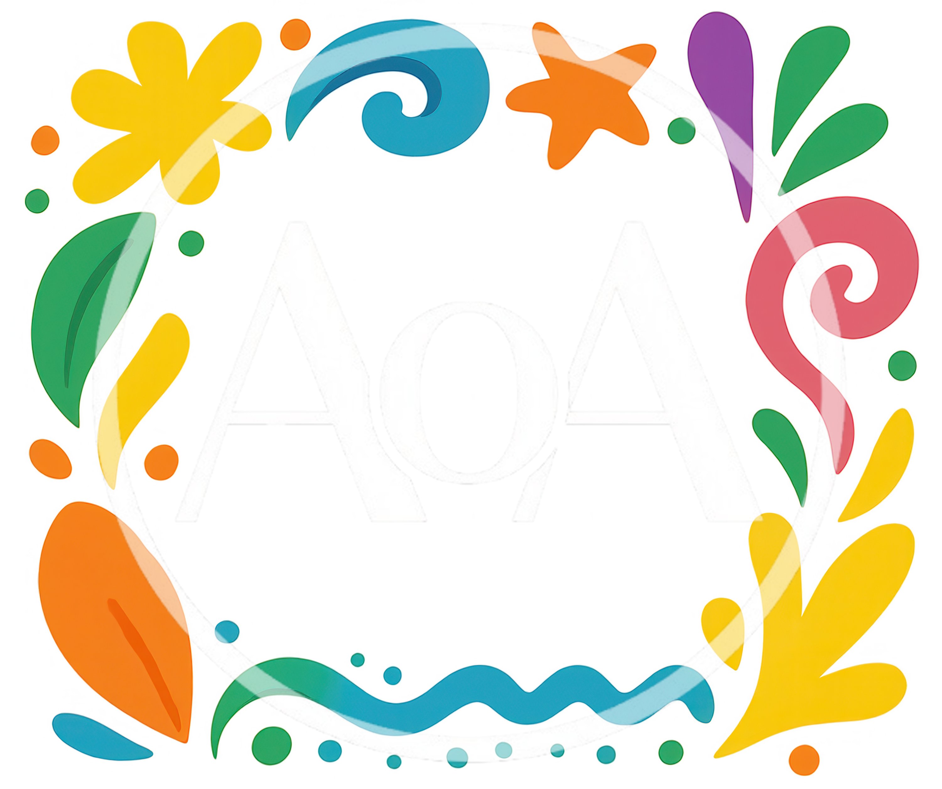 Colorful Abstract Floral Decorative Border Frame
