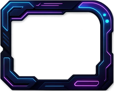 Futuristic Cyberpunk Digital Interface Border Frame