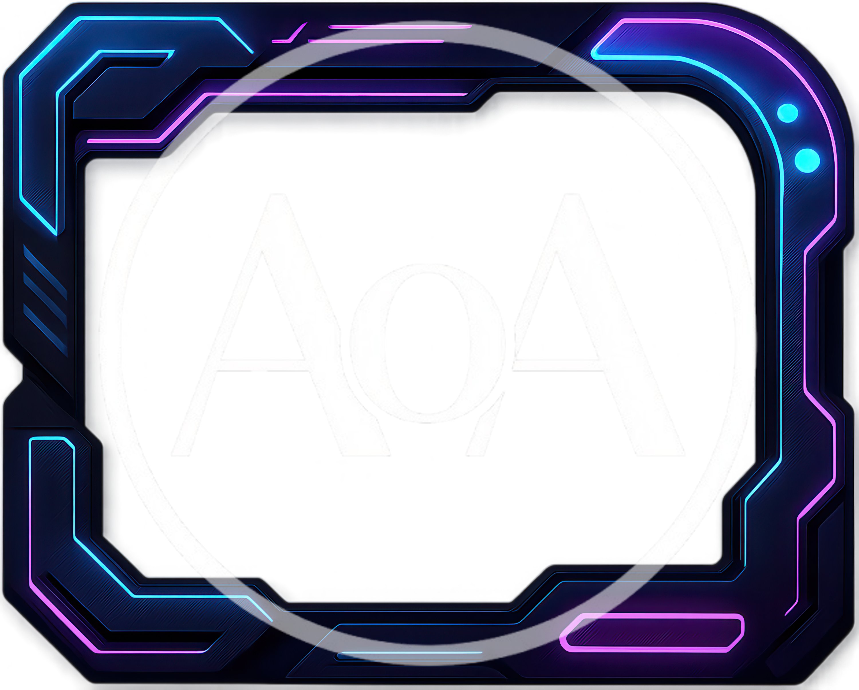 Futuristic Cyberpunk Digital Interface Border Frame