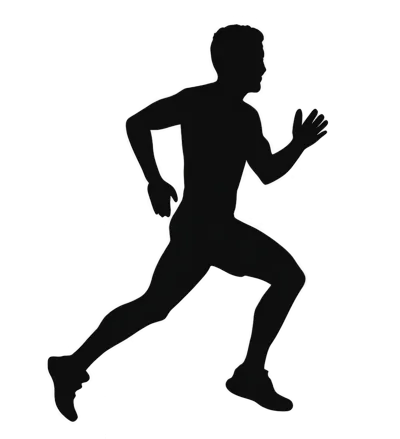 Black Silhouette Of A Running Man