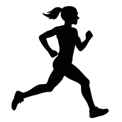 Black Silhouette Of A Woman Running