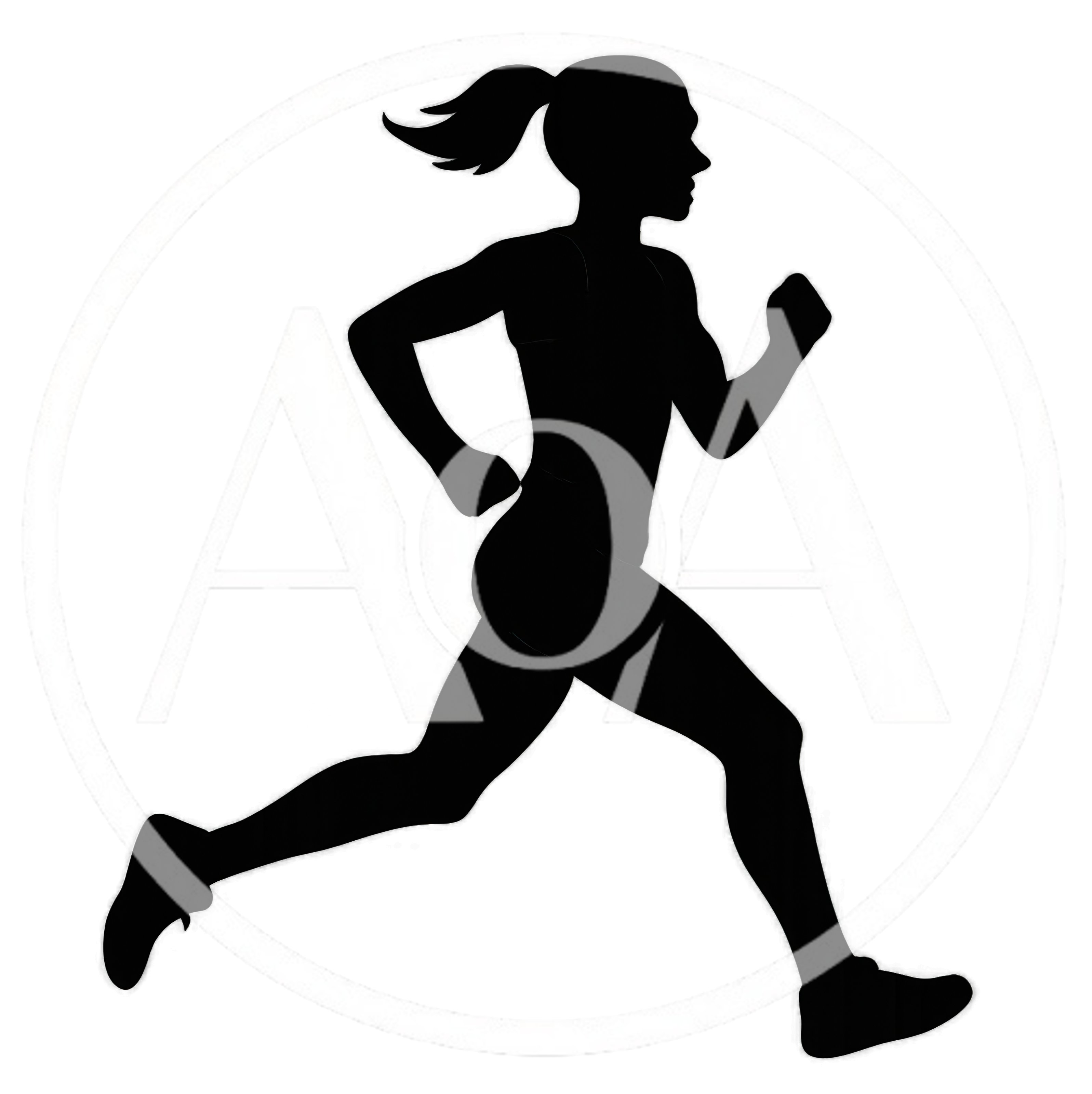 Black Silhouette Of A Woman Running
