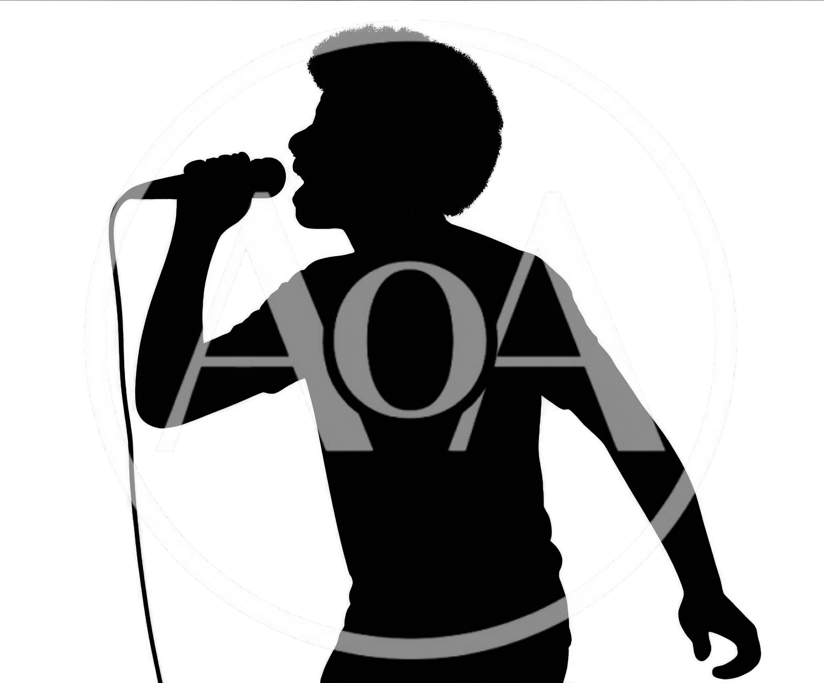 Silhouette Of A Male Singer Performing With A Microphone