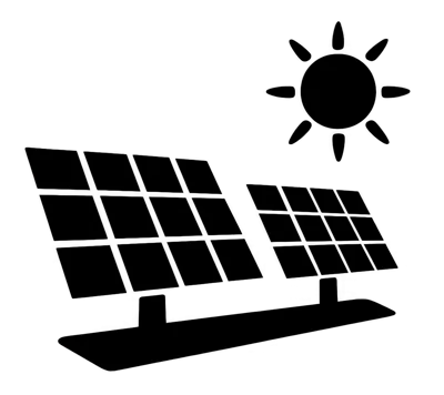 Solar Panel Array Icon With Sun Symbol