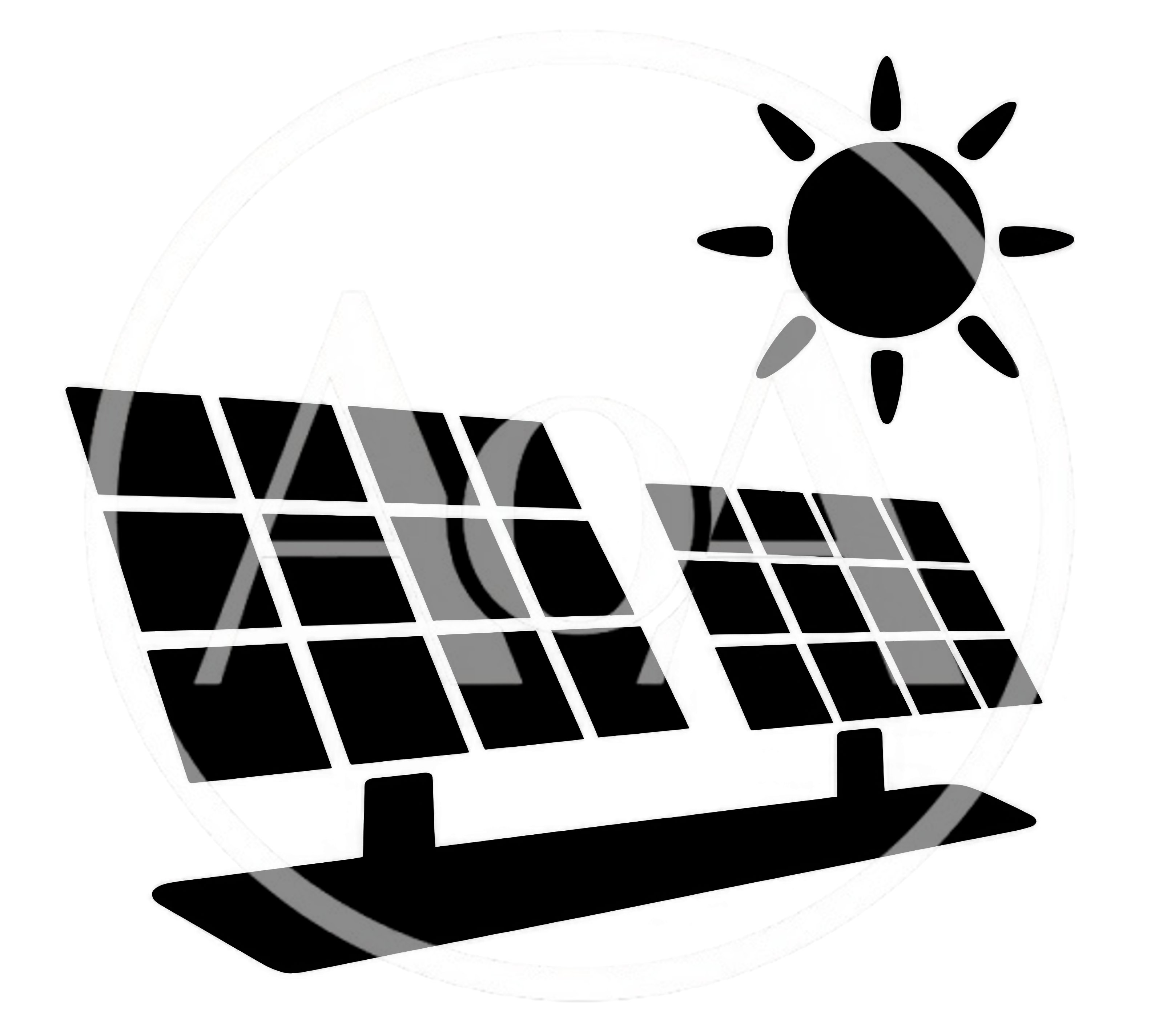 Solar Panel Array Icon With Sun Symbol