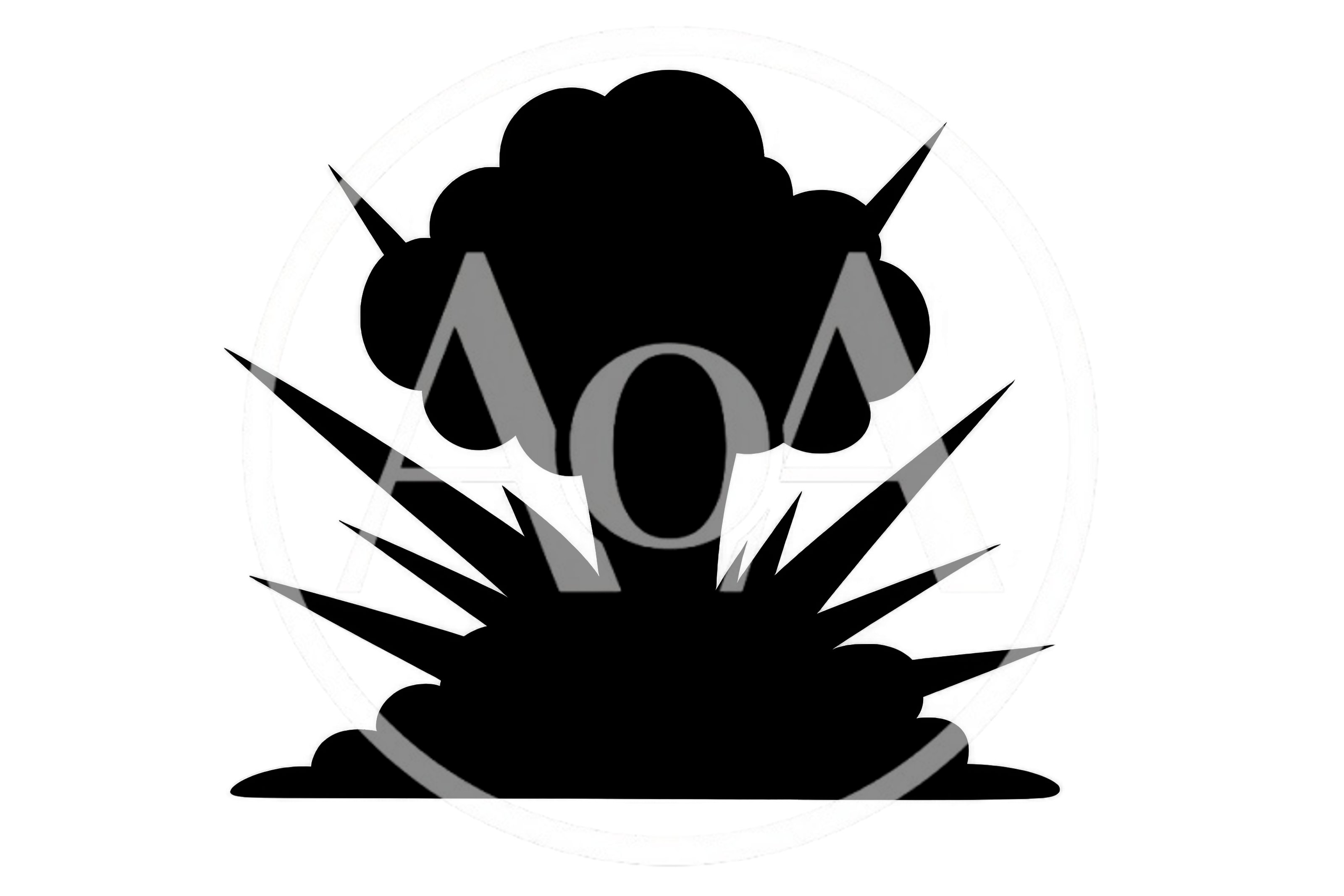 Black Silhouette Icon Of A Large Explosion