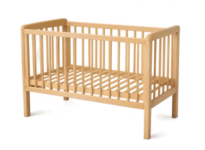 Wooden Baby Crib Isolated On White Background