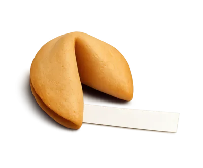 Single Fortune Cookie With Blank Paper Strip
