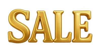3D Golden Metallic Sale Text Isolated On White