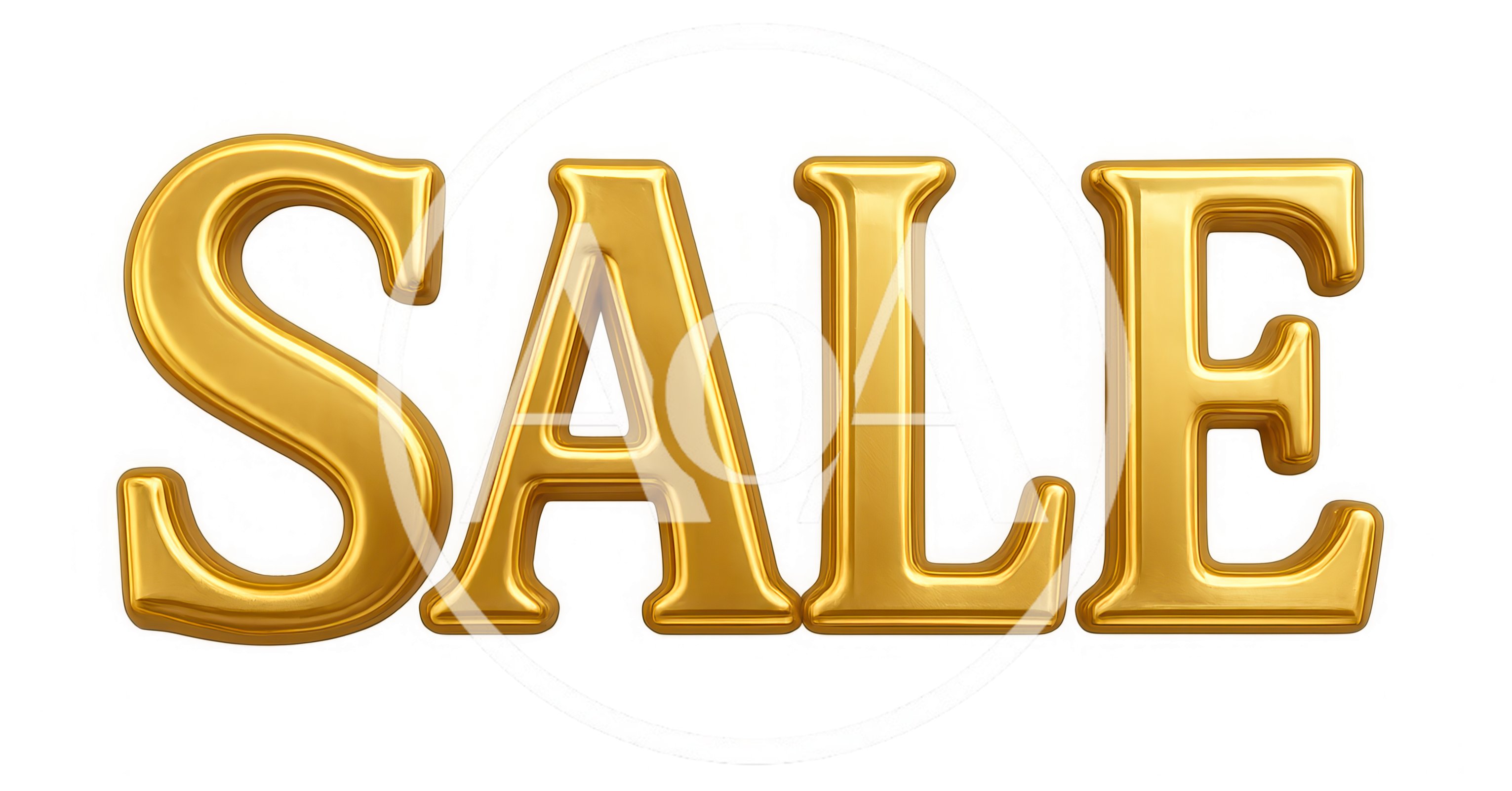 3D Golden Metallic Sale Text Isolated On White