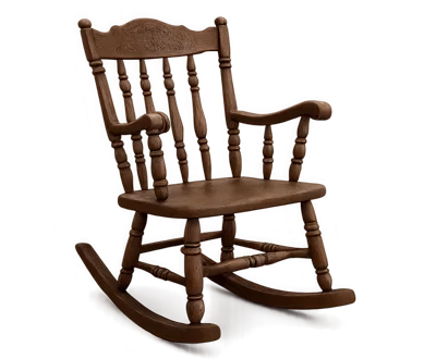 Classic Wooden Rocking Chair Isolated On White Background
