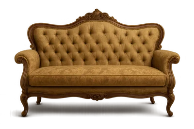 Vintage Victorian Style Tufted Brown Velvet Sofa